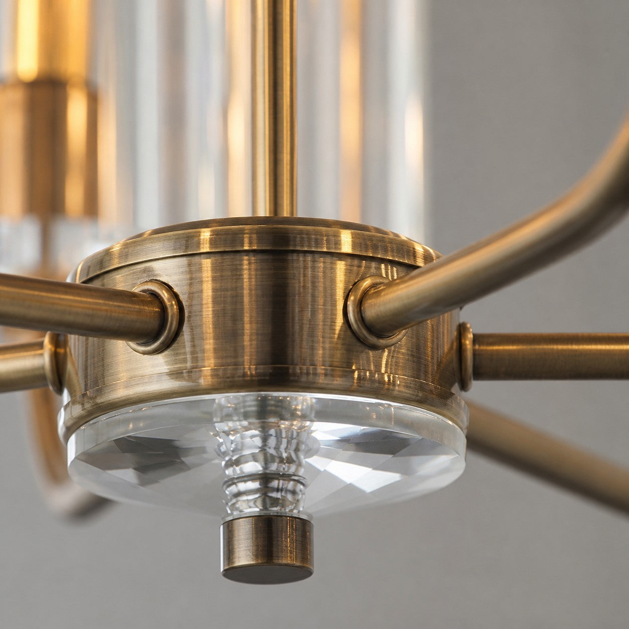 Beveline 6 Light Round Pendant - Cut Glass Shades Elegant Metal Frame for Dining Kitchen Island