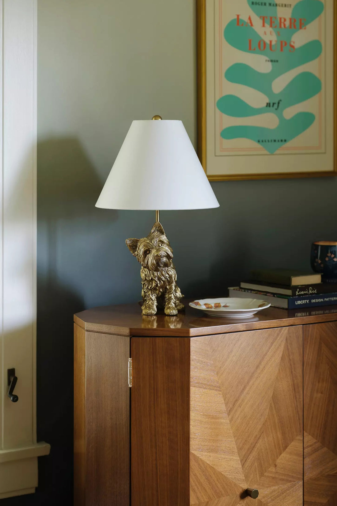 Pawdia Unique Table Lamp - Decorative Ceramic Animal Bedside Lamp