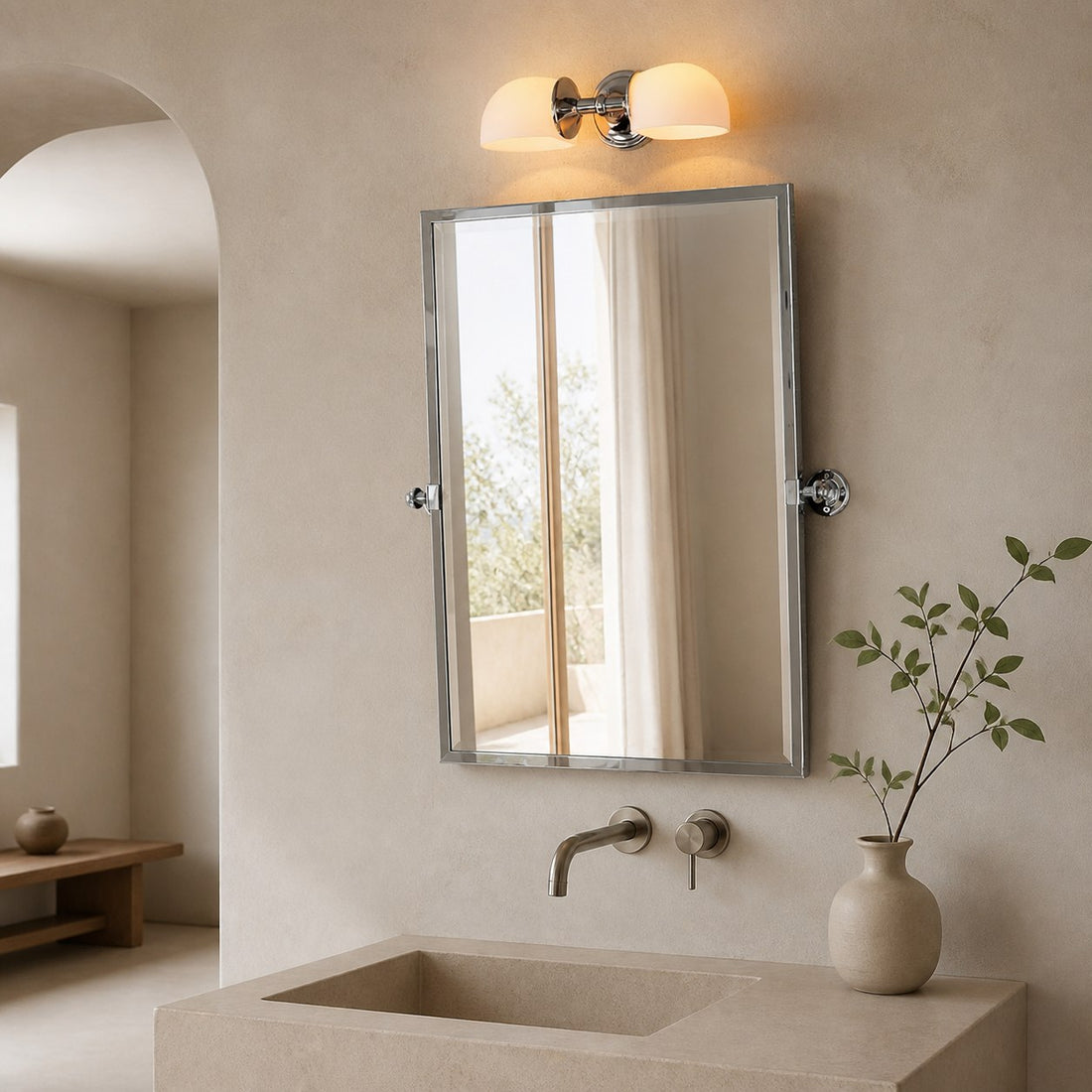 Modern Mercer Double Horizontal Metal Wall Sconce