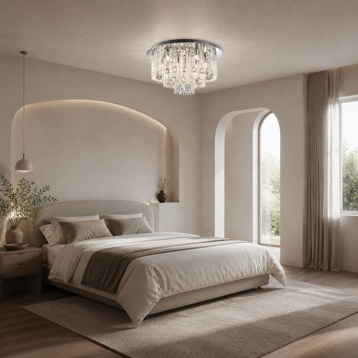 Virelis 8 Light Twist Tubes Ceiling Light – Modern Crystal Design for Dining Rooms or Lounges