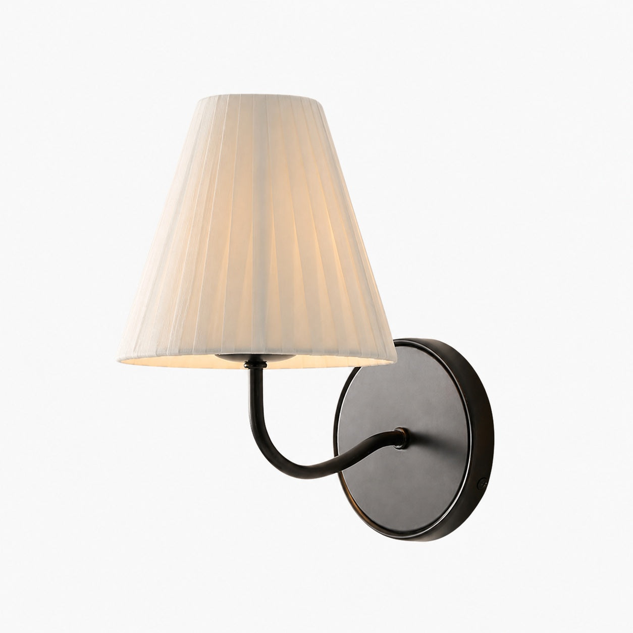 Fibura Sleek Metal Linen Shade Wall Light - Wall-Mounted Art