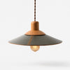 Dark green leather pendant light