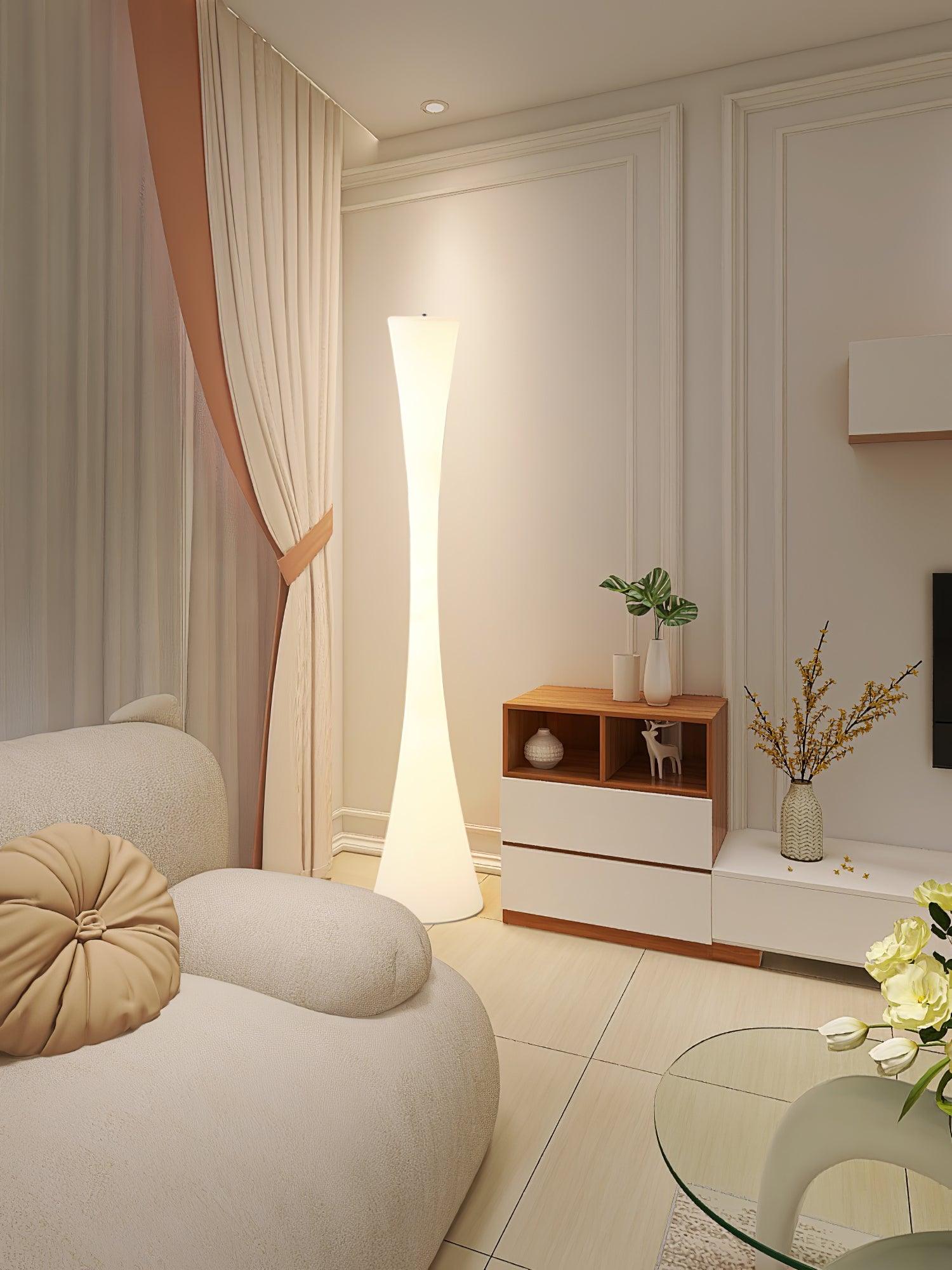 Romantic Simple White Column Floor Lamp