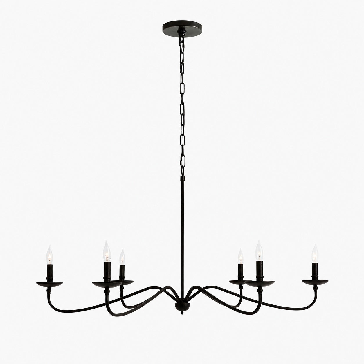 Rowan Timeless Iron Candle Design Chandelier - Industrial Interior Lighting For Bedroom