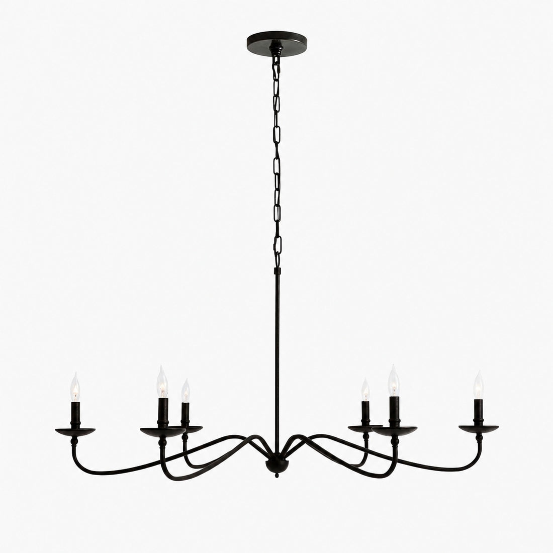 Rowan Timeless Iron Candle Design Chandelier - Industrial Interior Lighting For Bedroom