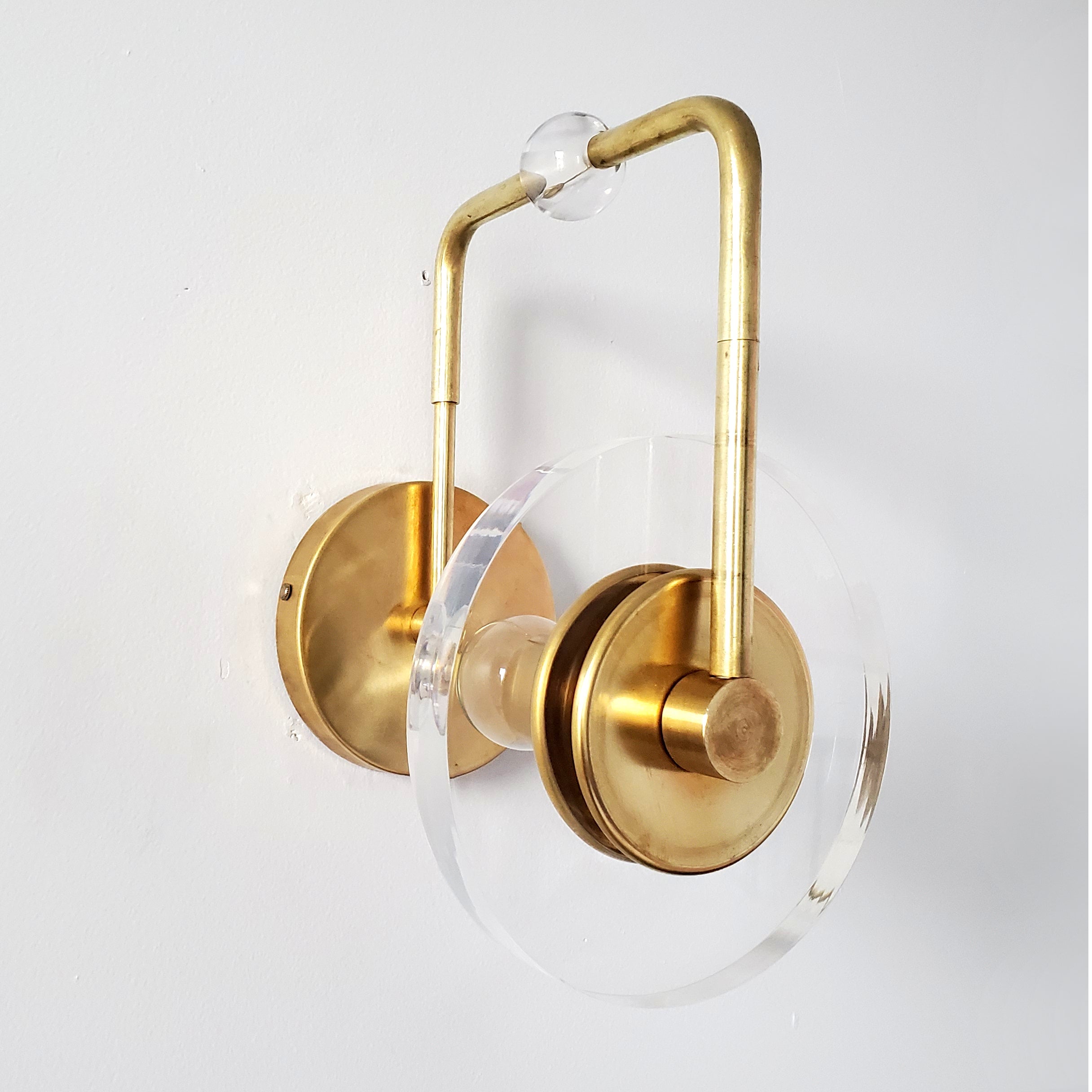 Modern Vintage Wall Sconce - Lucite Accent Lighting