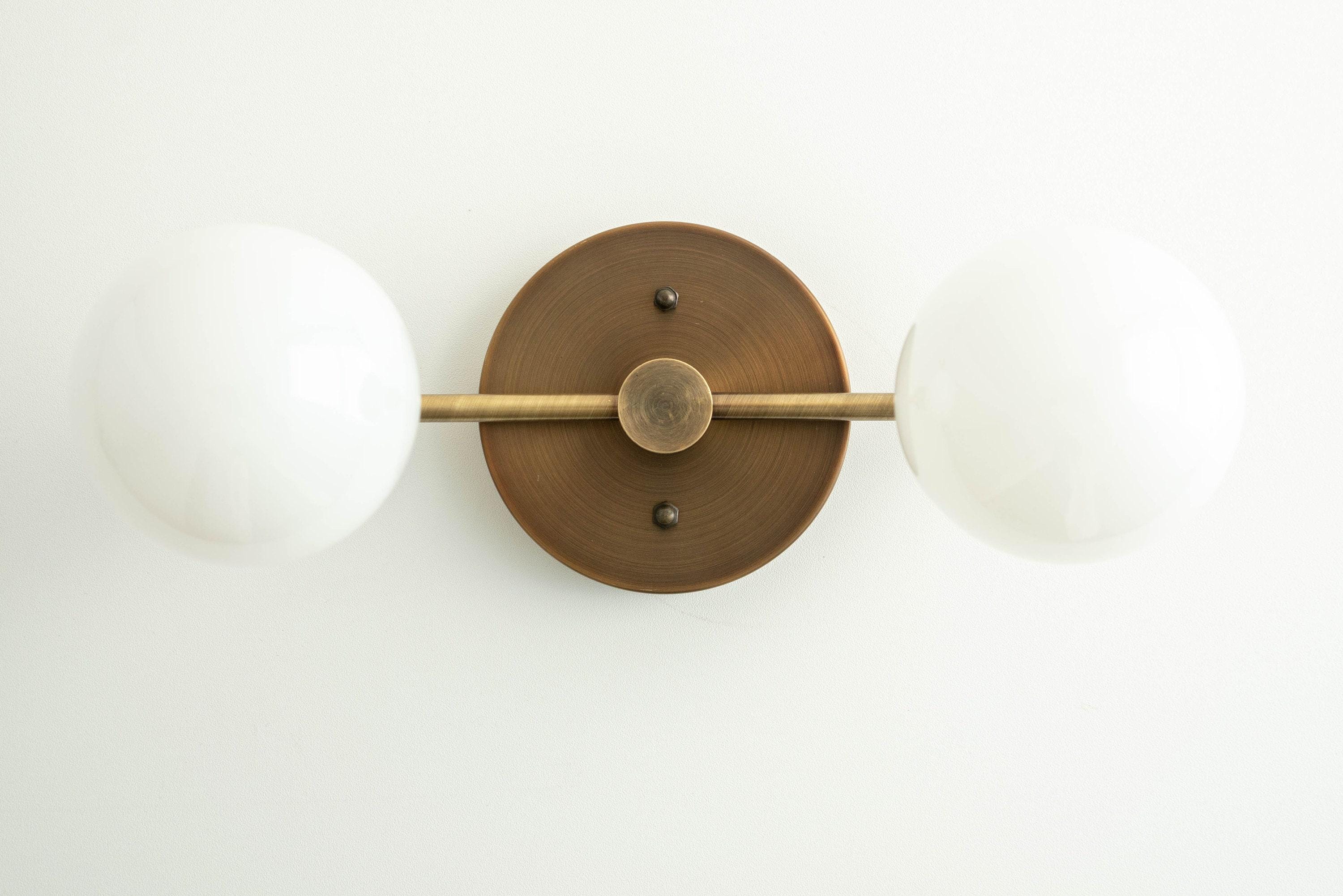 Glorica Glass Vanity Light - Modern Brass Wall Sconce for Bathroom Style