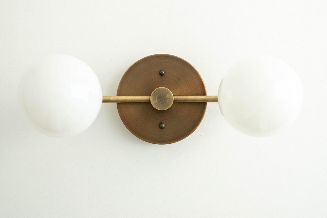 Glorica Glass Vanity Light - Modern Brass Wall Sconce for Bathroom Style