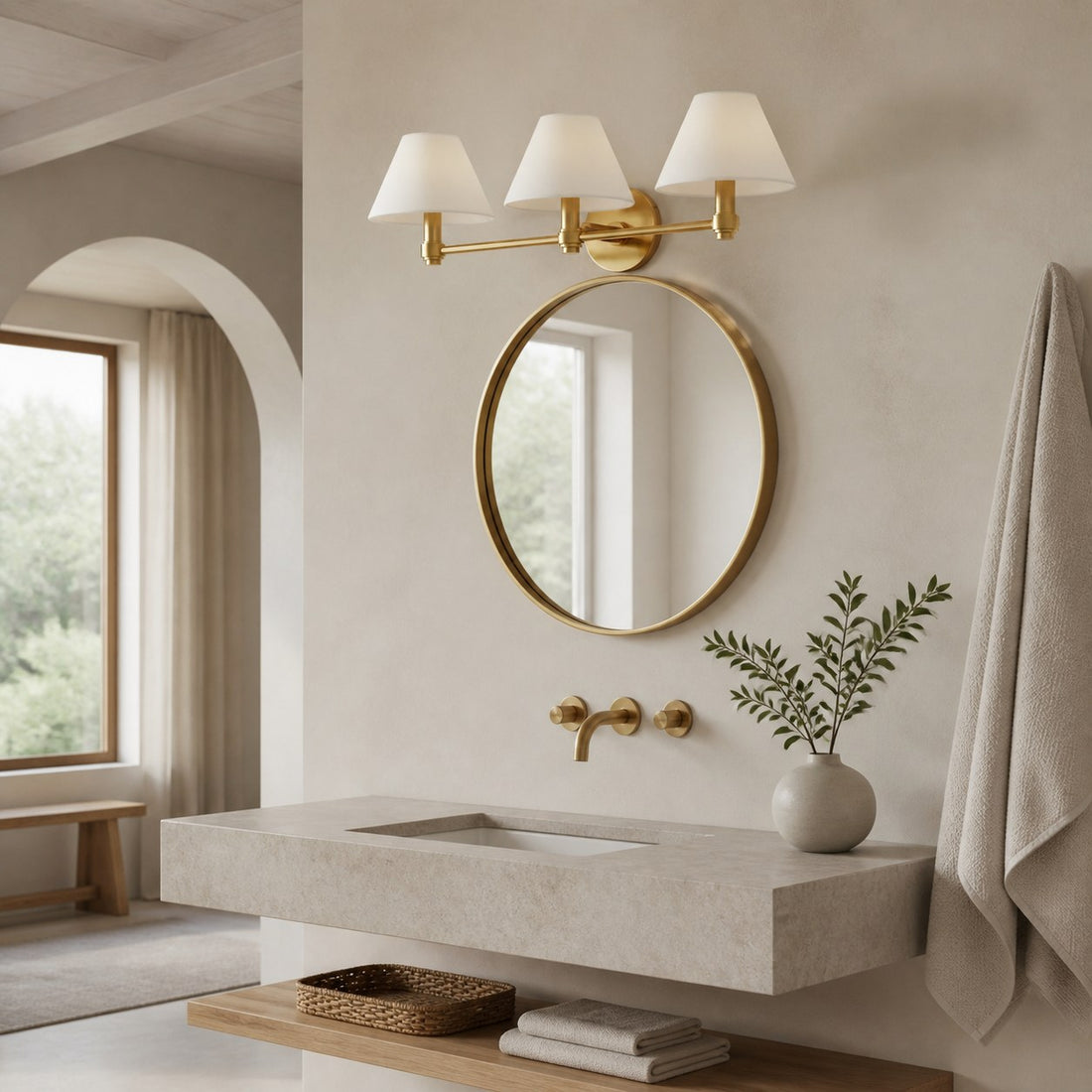 Roven Metal Wall Sconce – Sleek Metal Single or Triple Sconce for Vanity or Bathroom