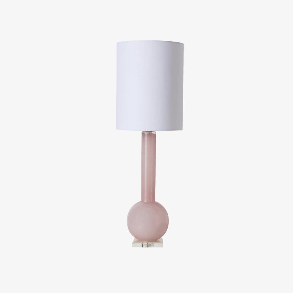 Savara Minimalist Table Lamp - Clean Glass Form with Fabric Shade for Bedrooms
