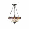 TF Hutchinson Tiffany Pendant Lamp - Inverted Art Glass Adjustable Pendant Light for Home