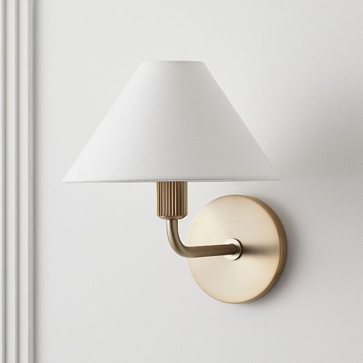 Diora Wall Sconce Light - Modern Brass Fixture with Elegant Shade