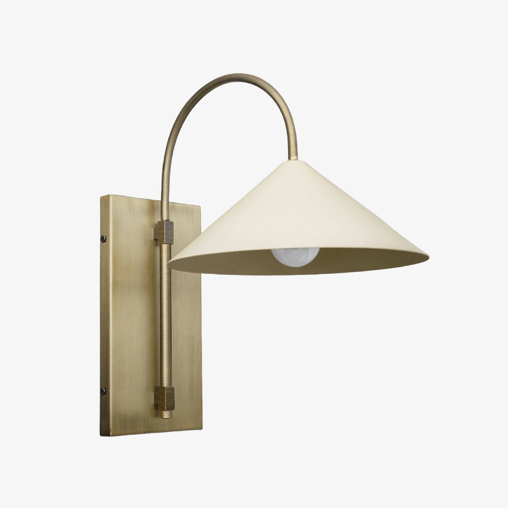 Conique Metal Minimalist Wall Sconce - Sculptural Brass Arch Light for Modern Interiors