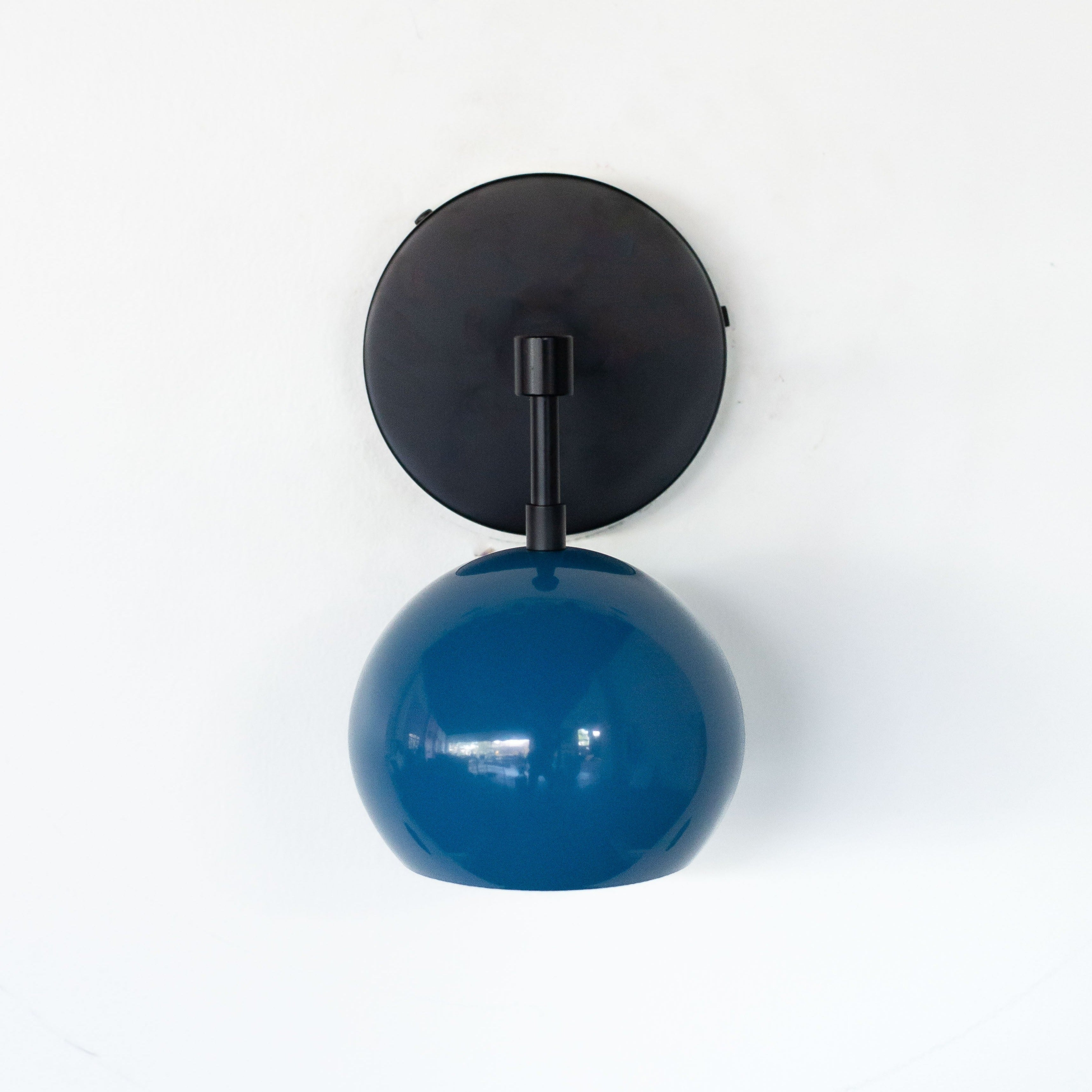 Modern Stylish Navy Globe Accent Wall Sconce