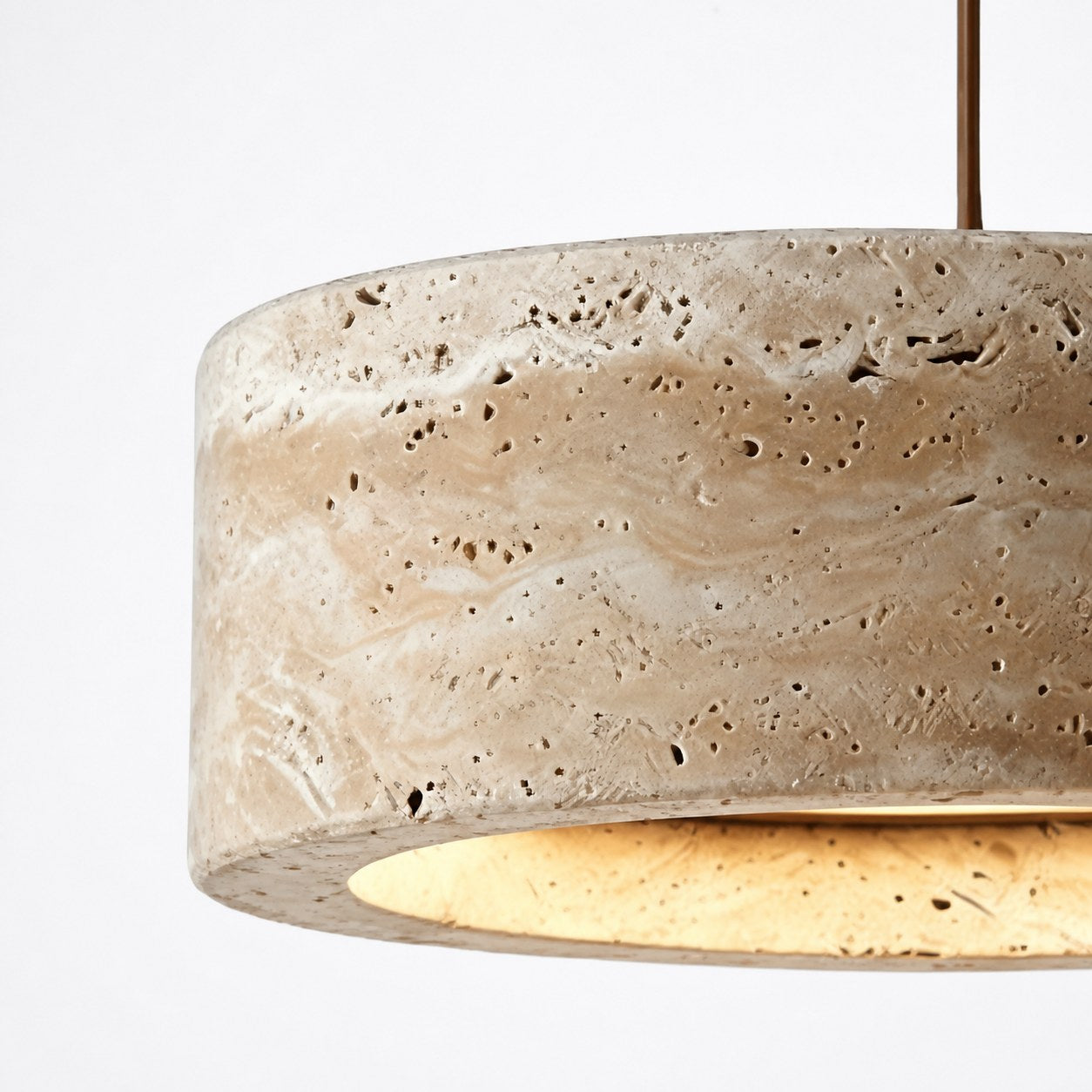 Kairis Travertine Natural Stone Pendant Light - Vintage Style Lighting for Dining and Living Spaces