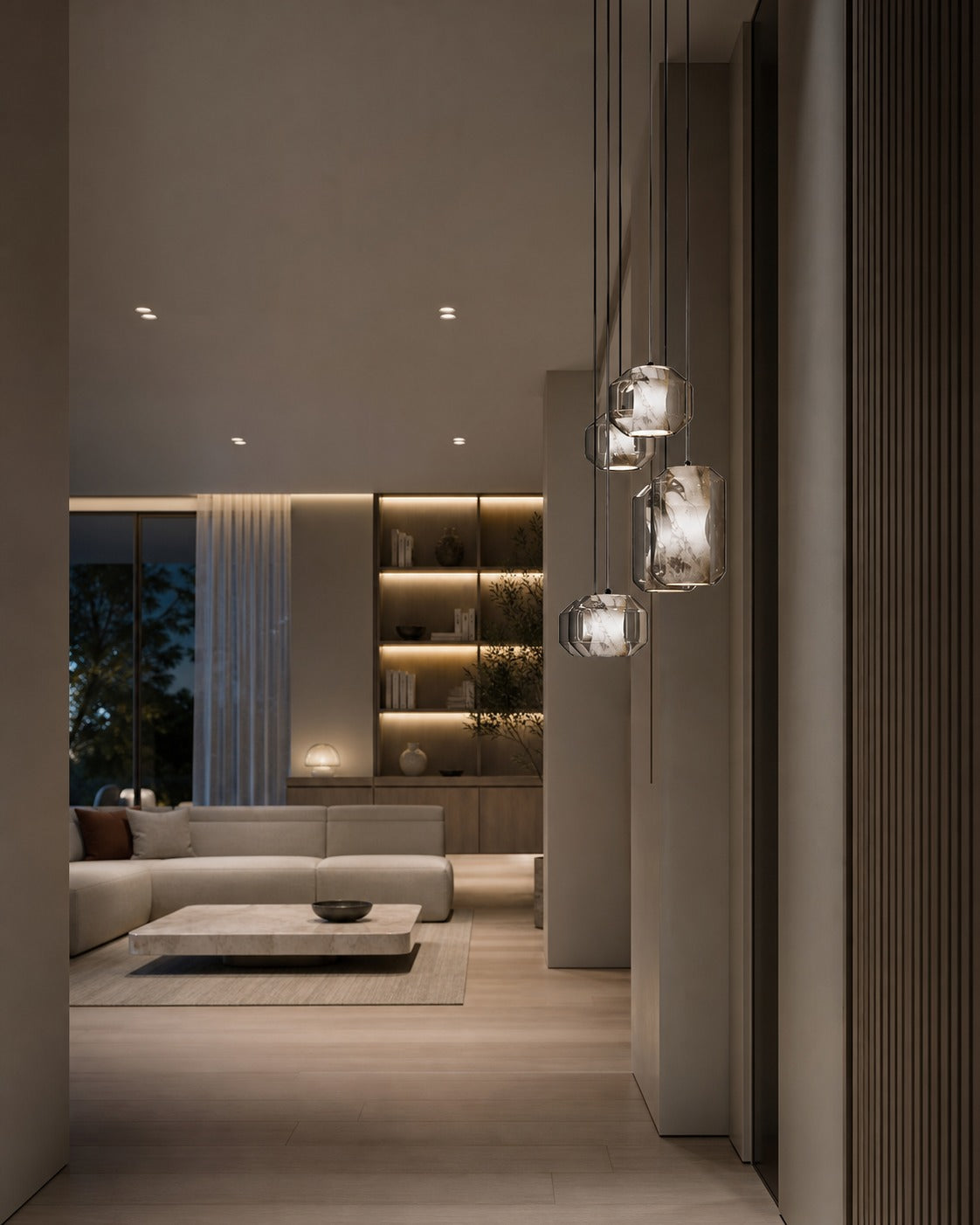 Glass Alabaster Pendant Lamp