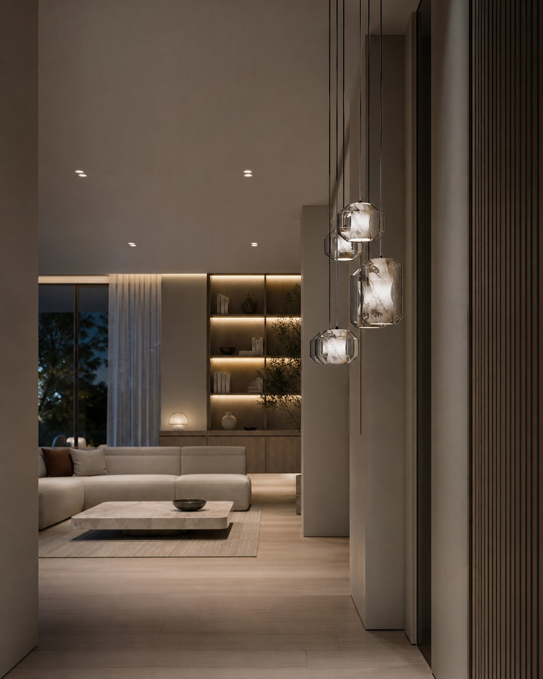 Glass Alabaster Pendant Lamp