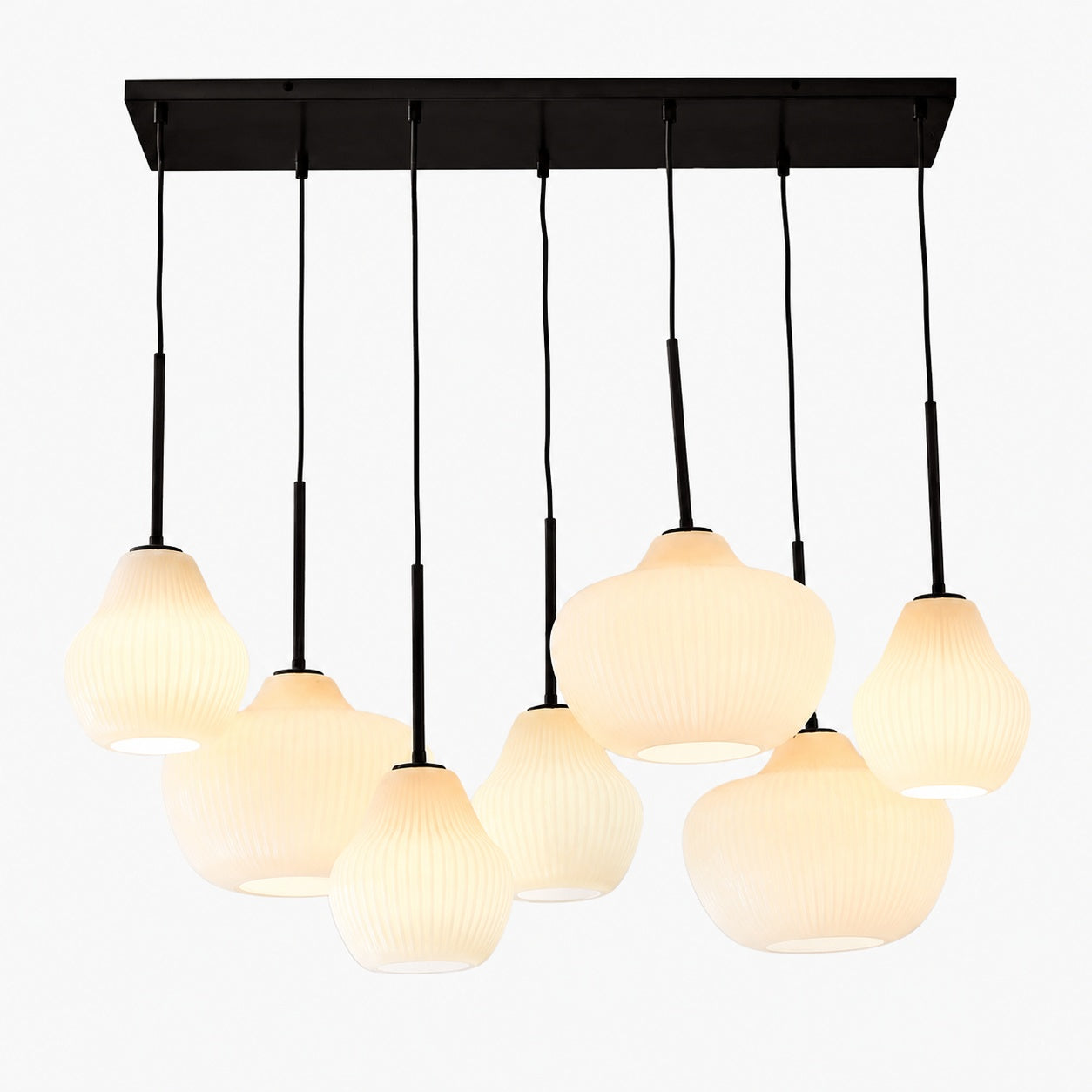 Rivrona Contemporary 7-Light Chandelier - Modern Glass Lighting for Dining Rooms