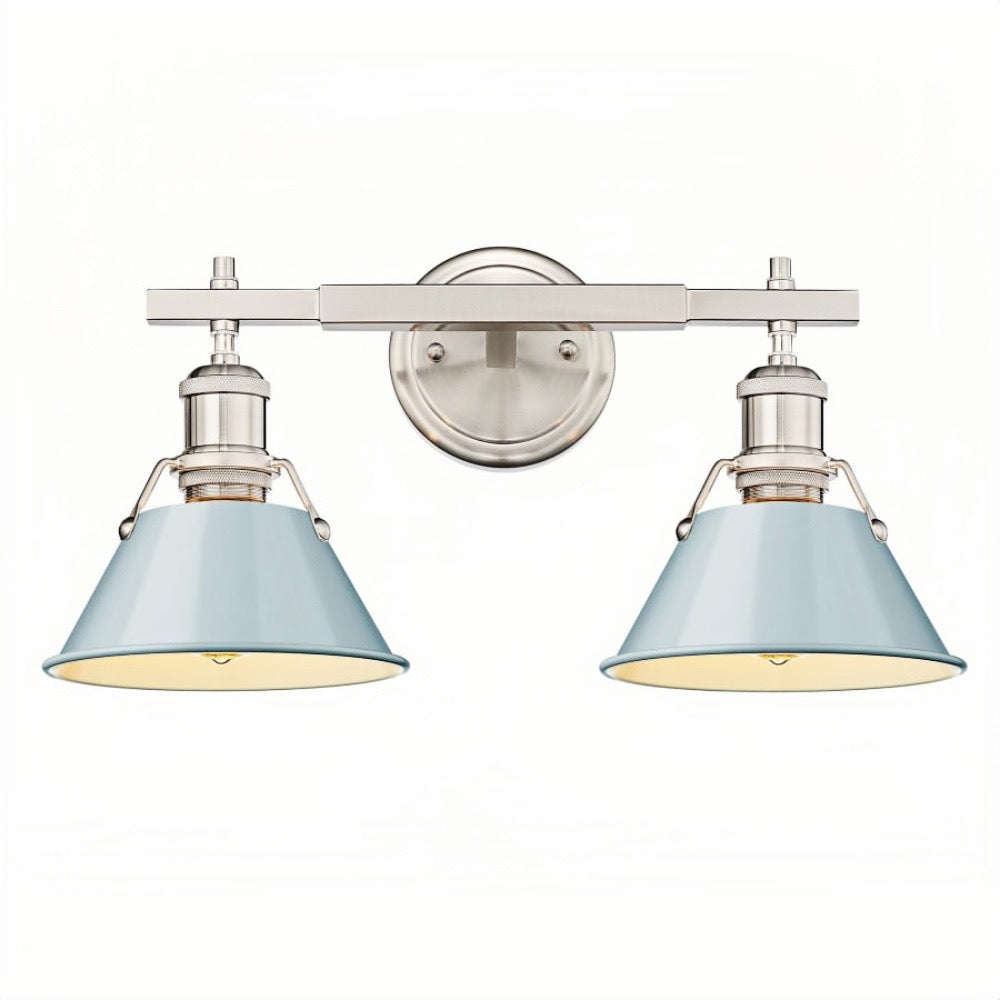 Industrial Two Light Vanity Wall Light - Metal Bathroom Mirror Wall Lights