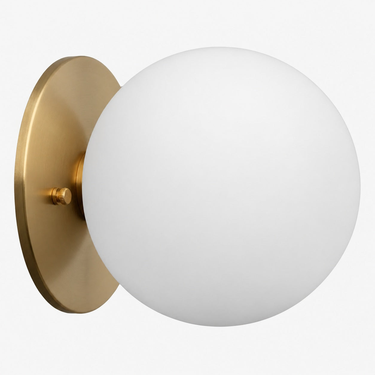 Glorica Glass Brass Wall Sconce - Frosted Globe Classic Light For Warm Ambiance