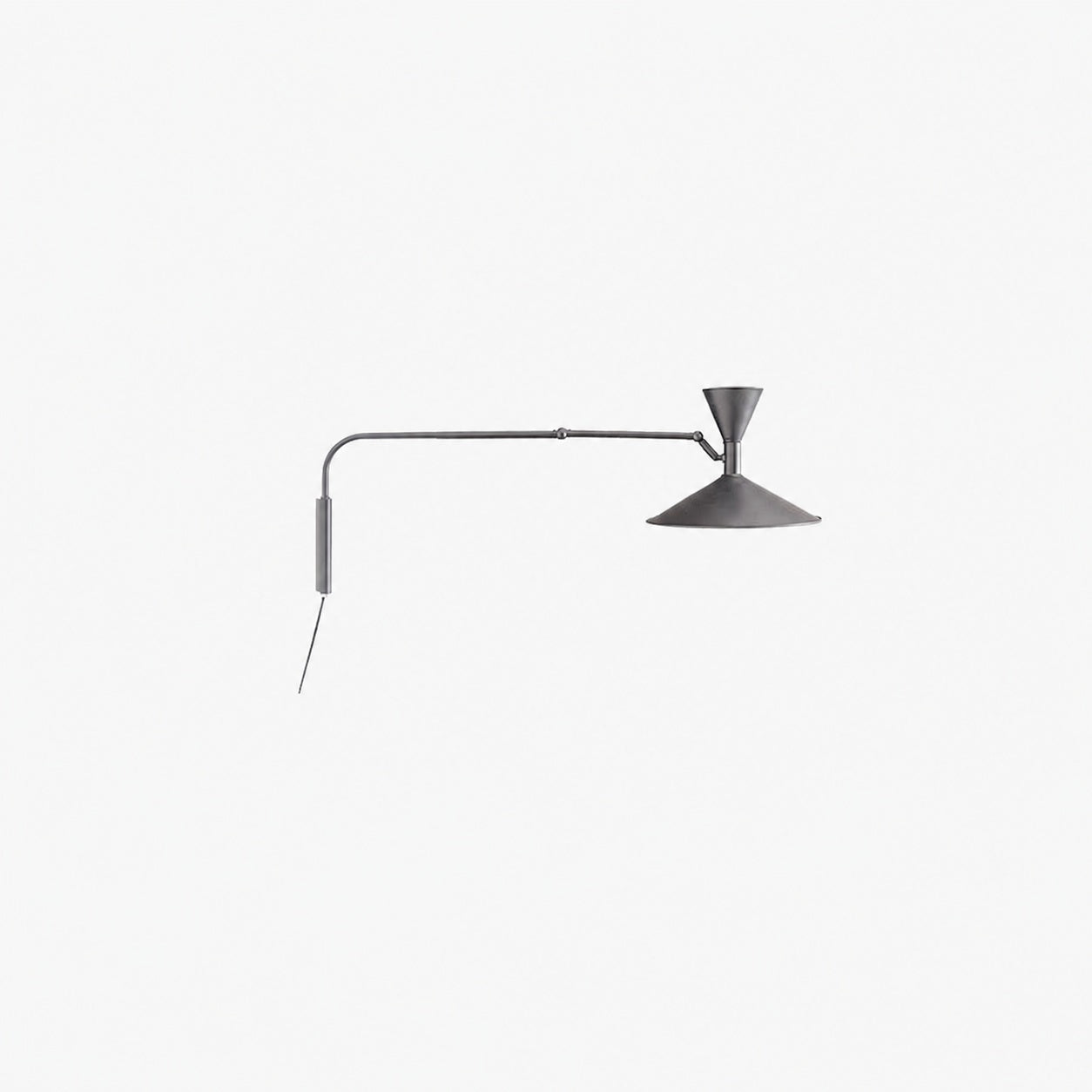 Ivoran Plug-In Swing Arm Wall Sconce - Metal Cone Adjustable Reading Light for Bedroom and Study