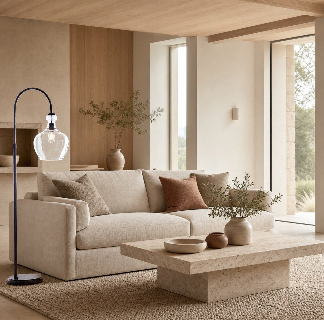 Lawson Recycled Glass Floor Lamp - Unique Brass Finish Aluminum Lighting