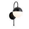 Black modern milk glass wall lamp