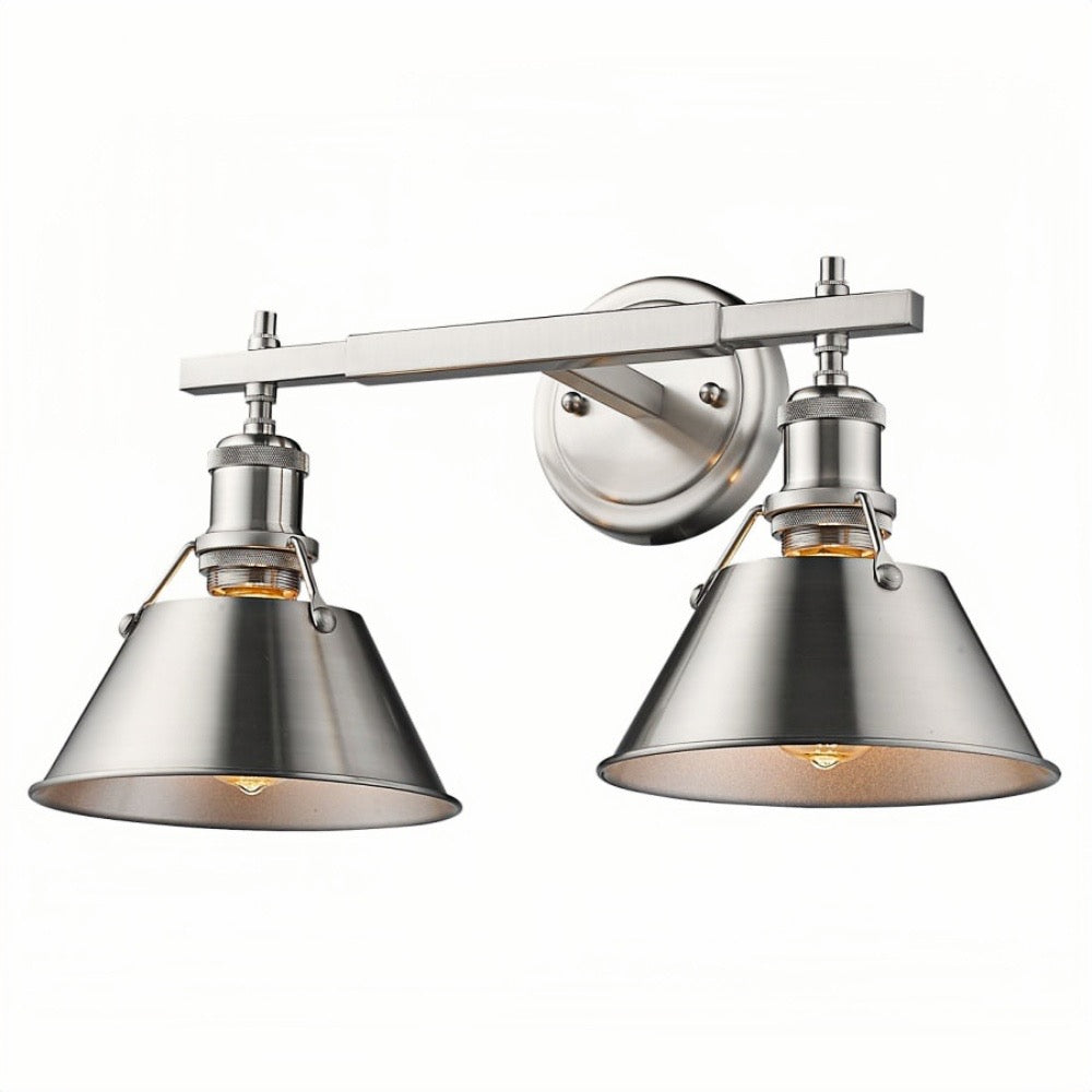 Industrial Two Light Vanity Wall Light - Metal Bathroom Mirror Wall Lights