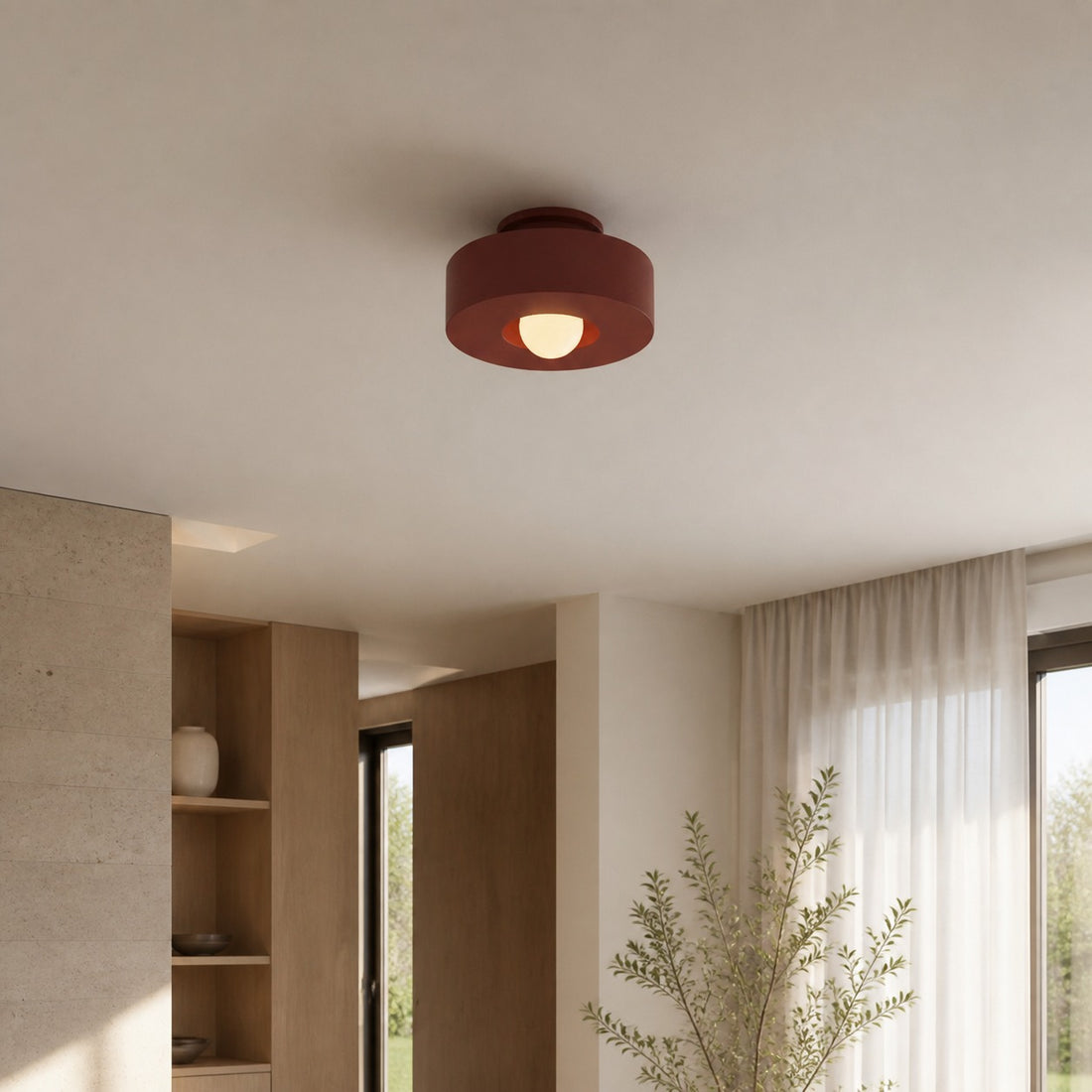 Nordyra Nordic Round Disc Ceiling Lamp – Minimalist Modern Lighting for Living Spaces N57