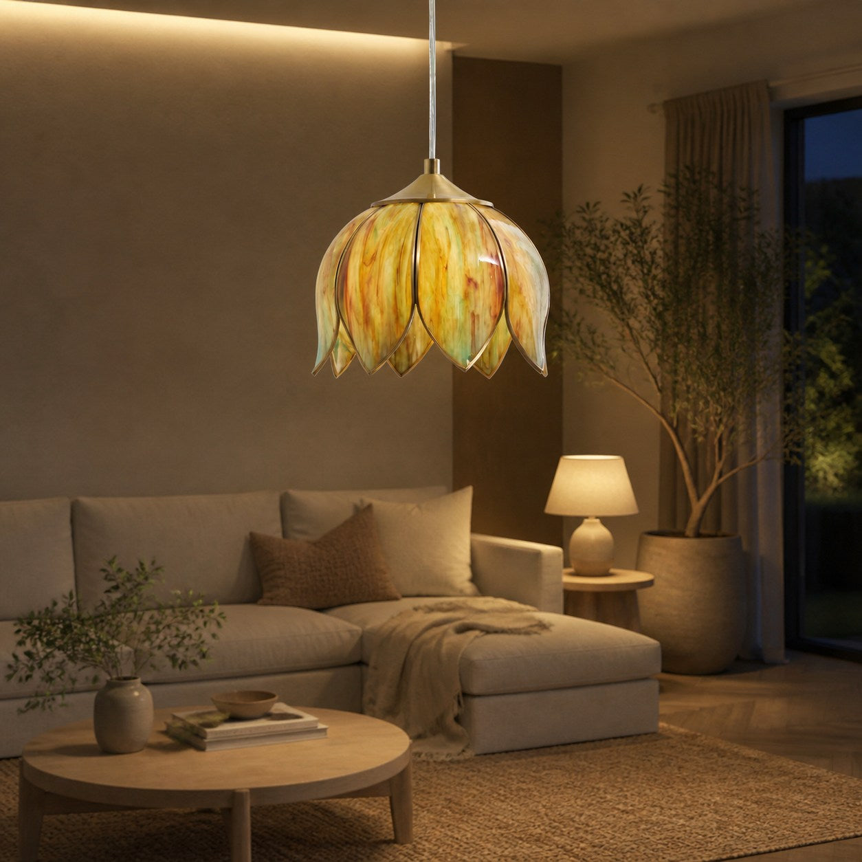 Retro Lotus Pendant Lamp