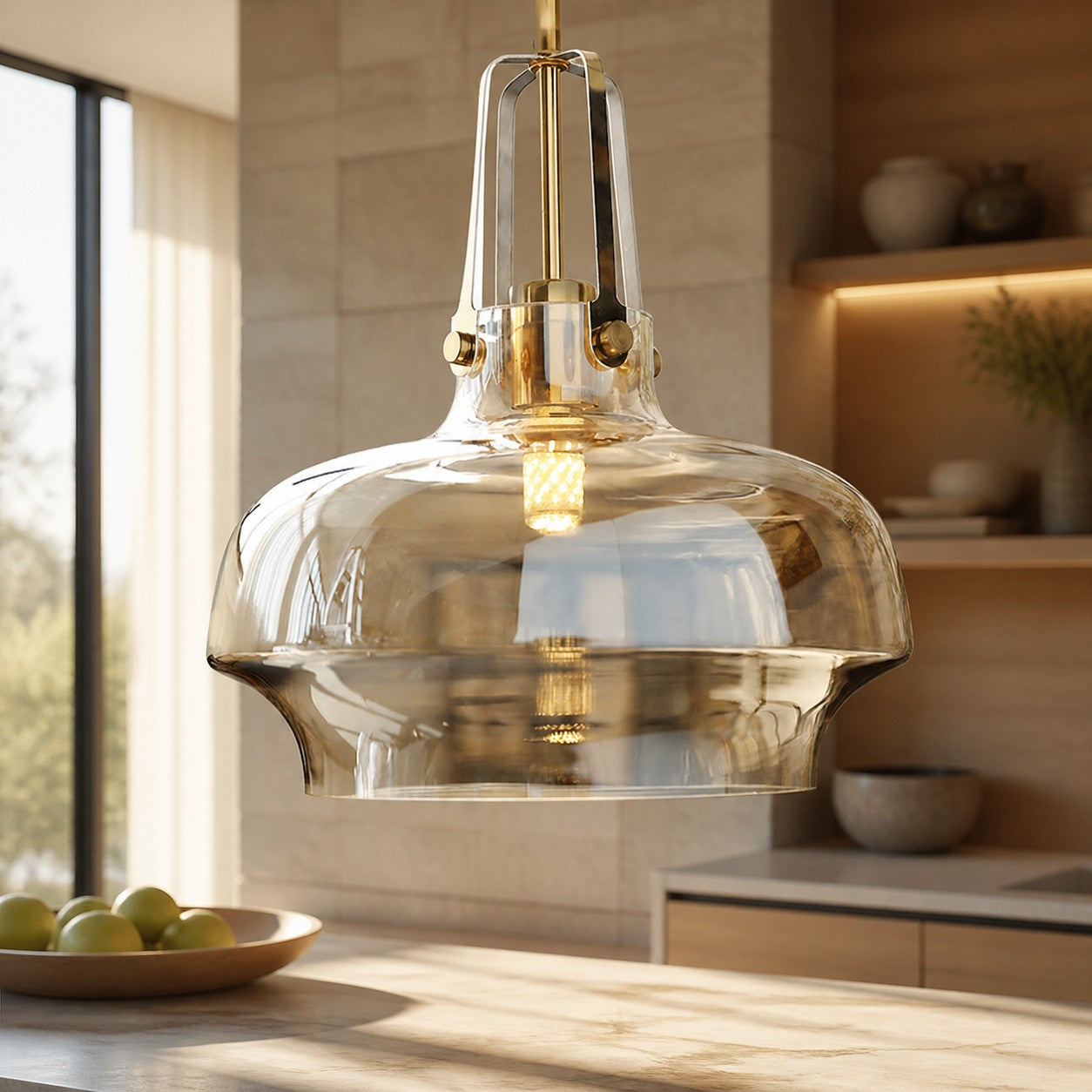 Modern Unique Shaped Fish Tank Glass Pendant Light