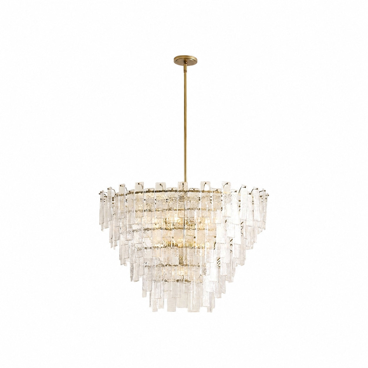 Lumvey Round Chandelier – Vintage Tiered Glass Inspired Metal Frame for Dining Room & Foyer