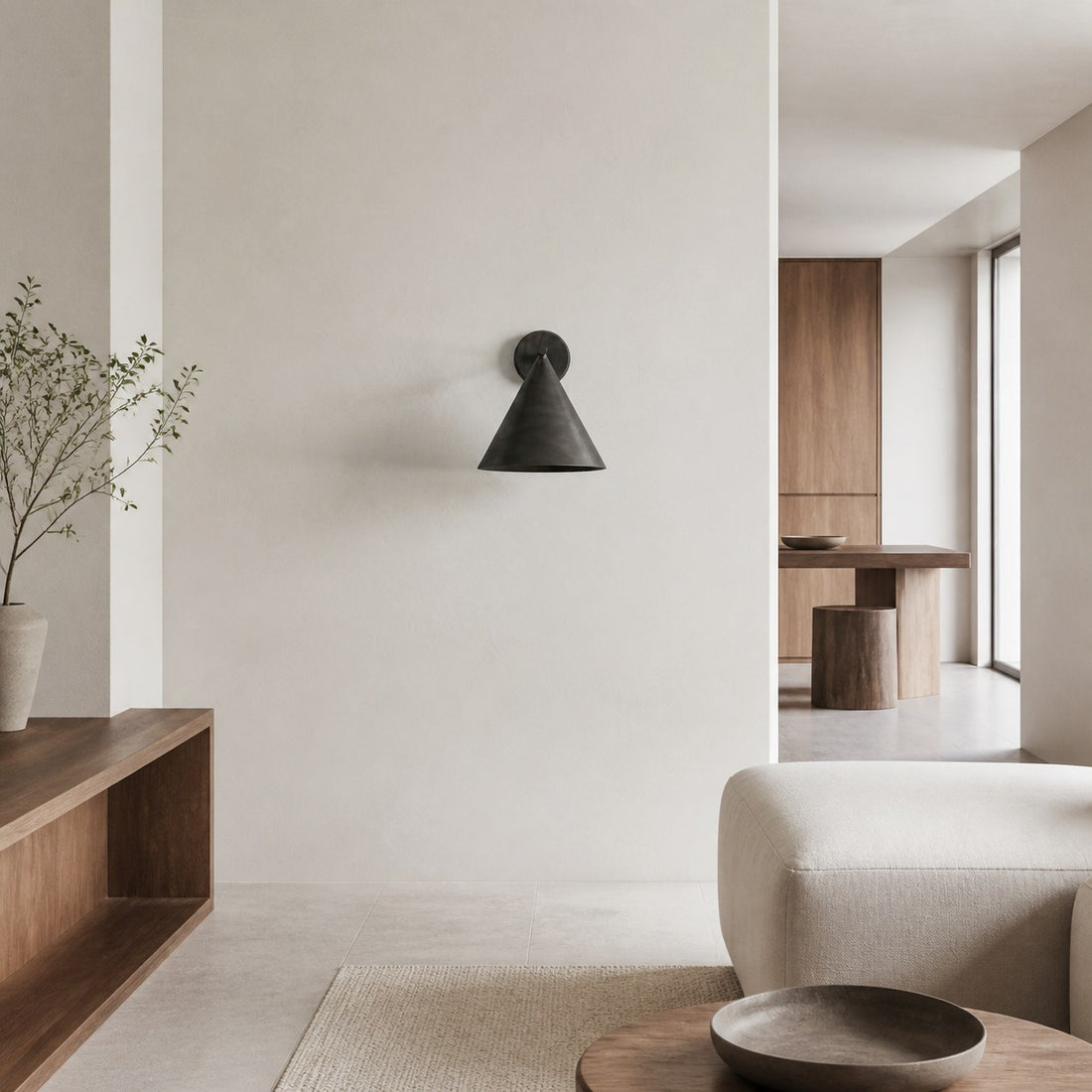 Ivoran Wall Sconce - Metal Acrylic Cone LED Wall Lamp for Living Room