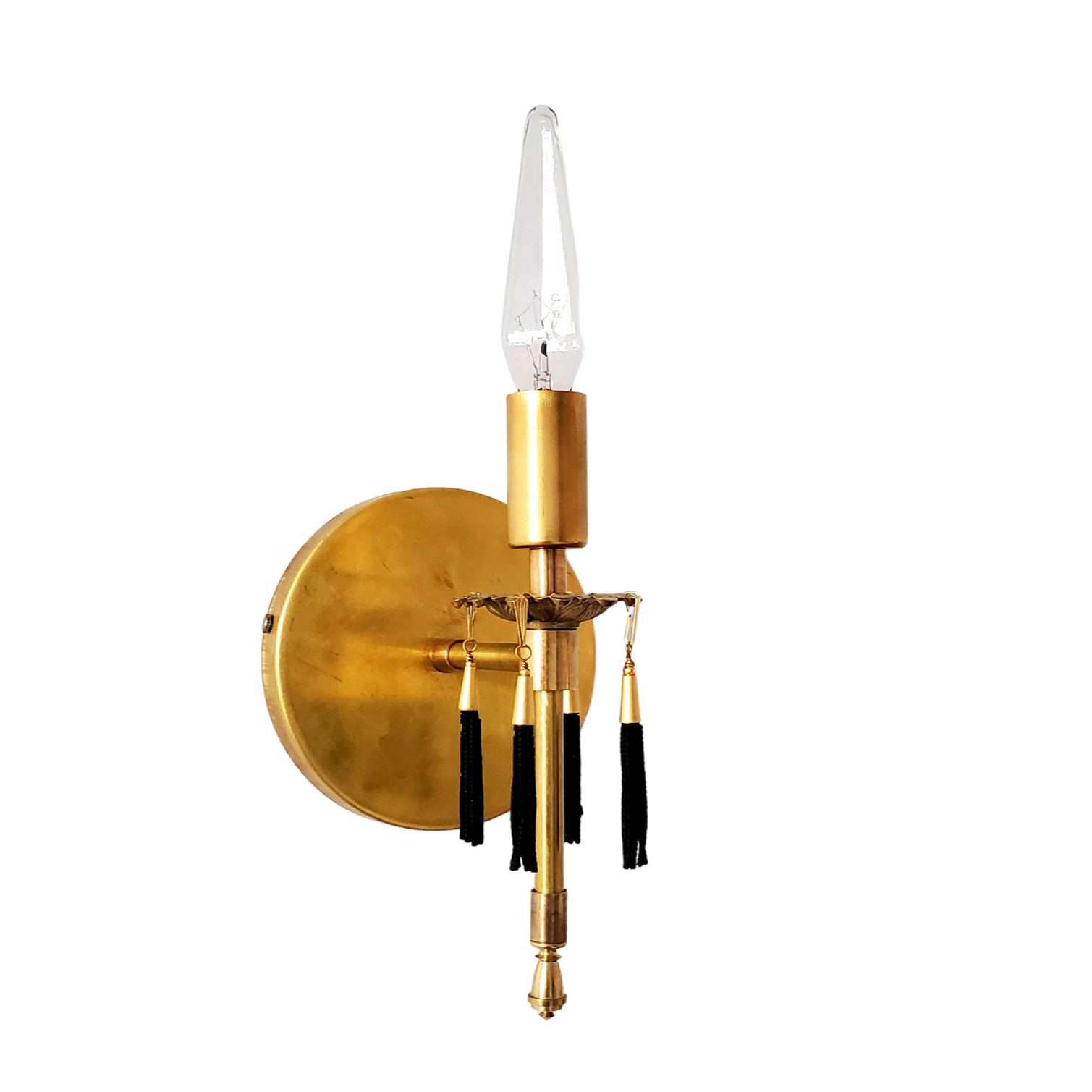 Romantic Victorian Brass Wall Sconce - Accent Light With Tassels