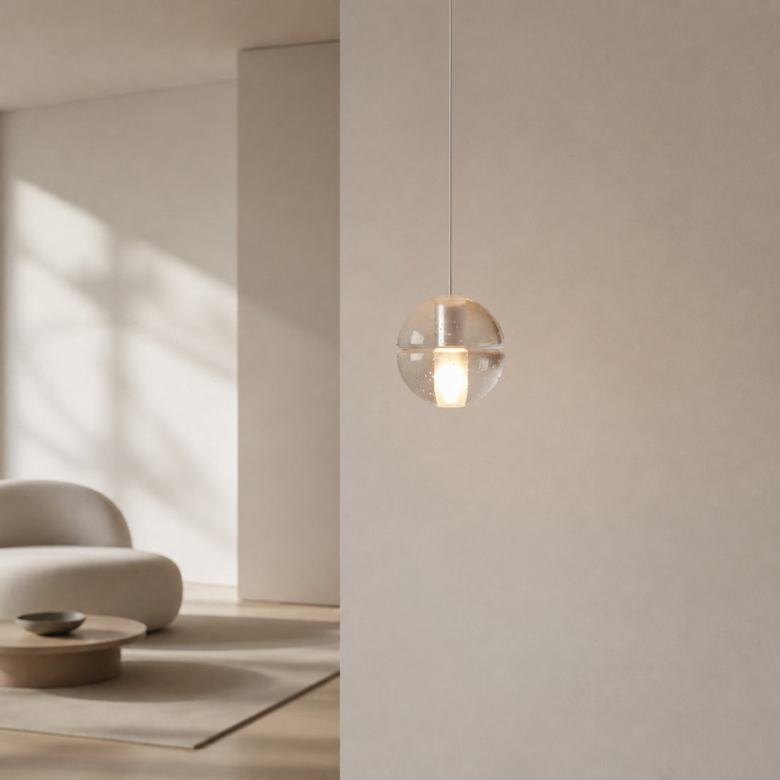 Lorivo Decorative Crystal Sphere Pendant Light Starry Visual for Lounge Areas