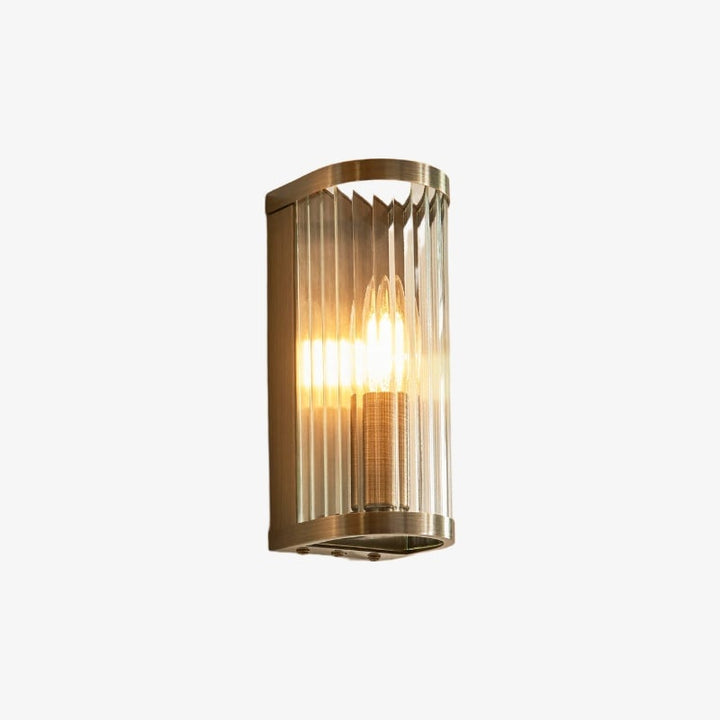 RibGlow Art Deco Ribbed Glass Wall Light - Vintage-Inspired Sconce for Living Room