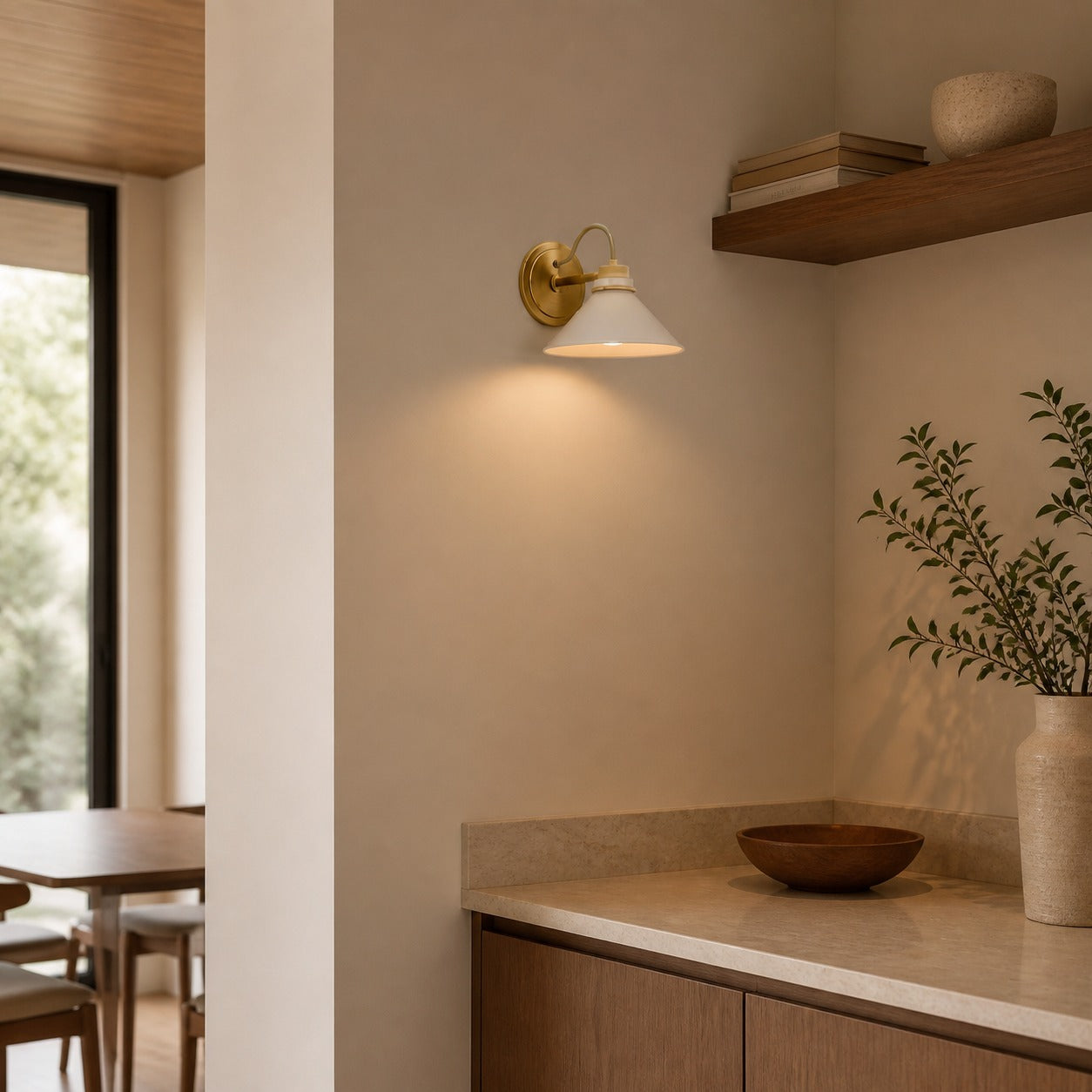 Aurenza Sconce – Farmhouse Wall Light with Metal Accents for Cozy Spaces