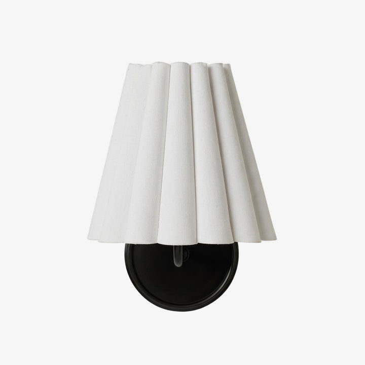 Ruffmeto Fabric Wall Sconce - Featuring Pleated Detailing on a Sculptural Metal Frame for Study or Hallway