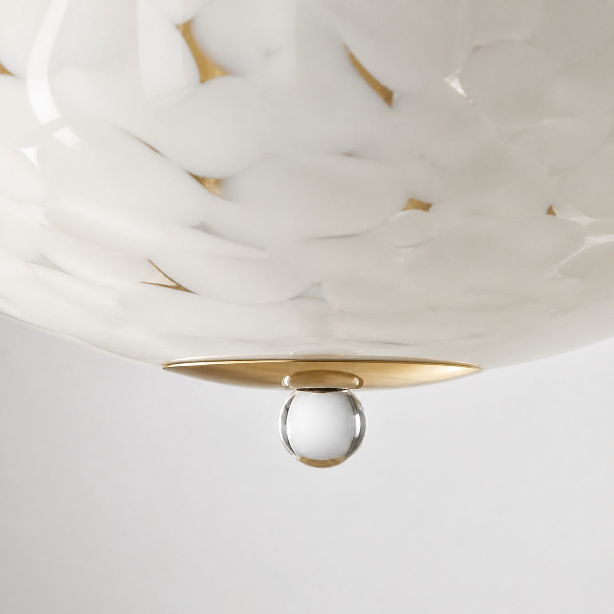 Clea Rounded Glass Flush Mount - Dotted Shade for Bedroom and Hallway Lighting