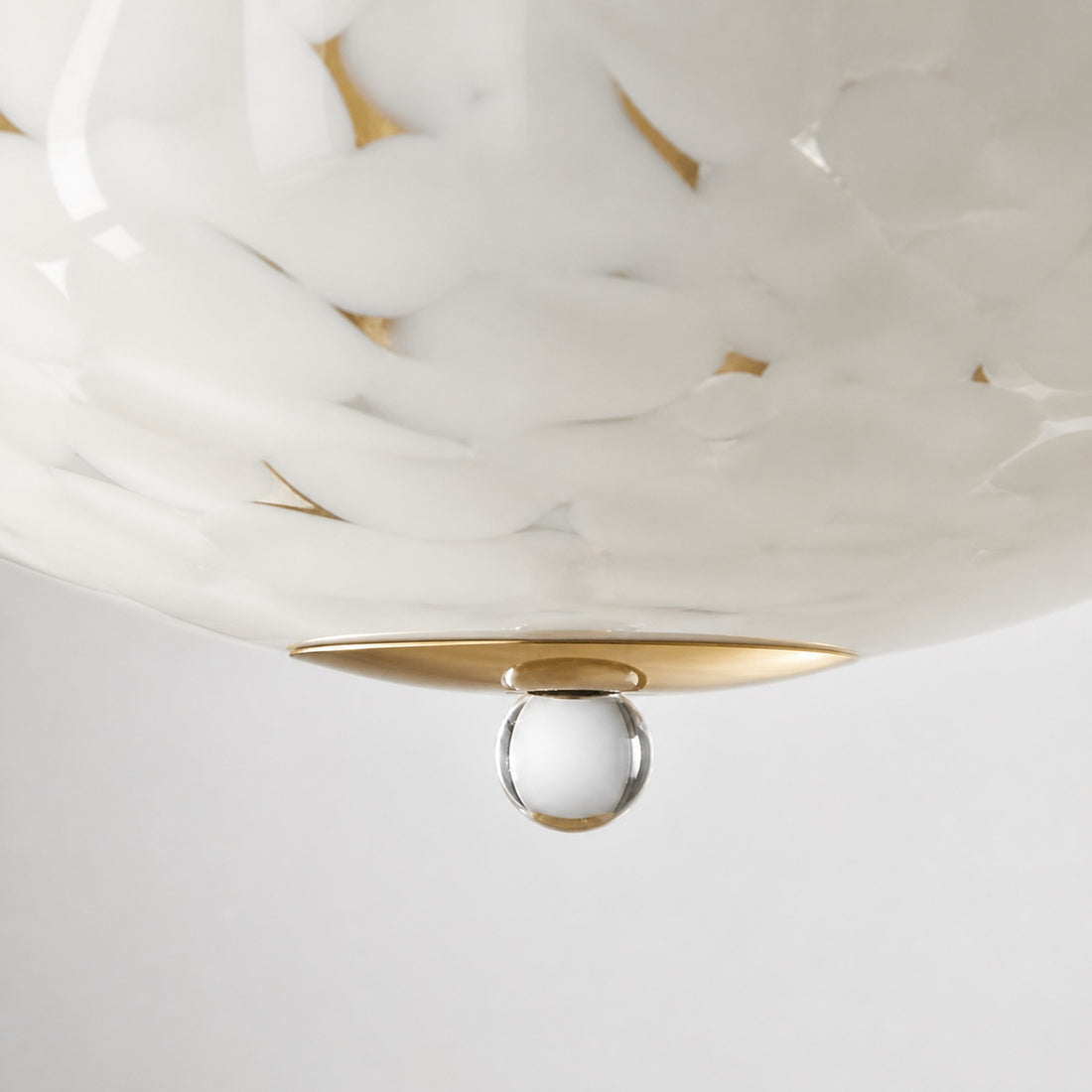 Clea Rounded Glass Flush Mount - Dotted Shade for Bedroom and Hallway Lighting