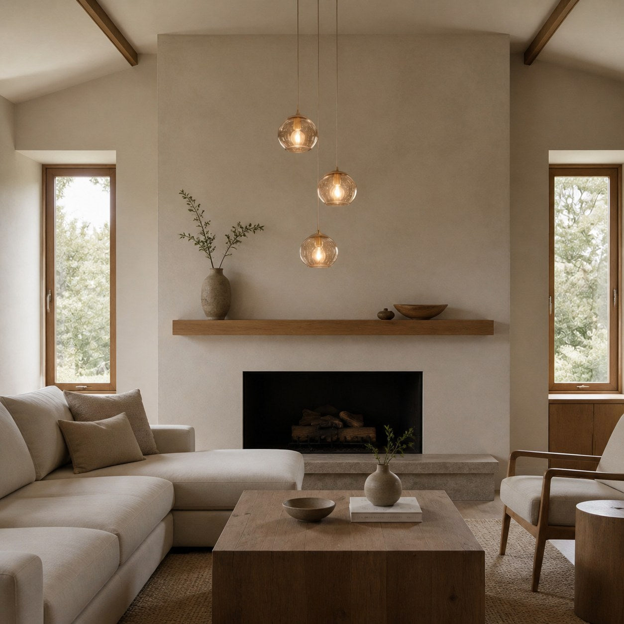 Tracian Dimpled Globes 3-Light Pendant Lamp – Sculptural Amber Lighting Ideal for Lounge or Entryway