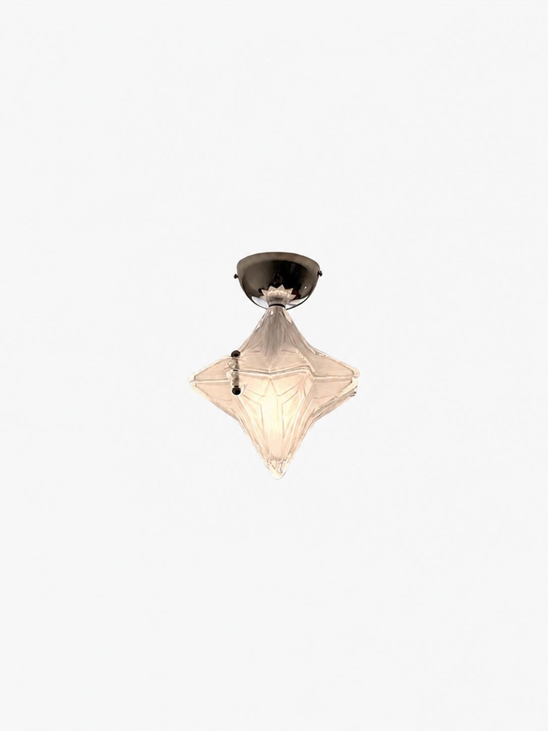 Art Deco Star Ceiling Lamp – Frosted Glass Fixture for Hallway & Entryway – Astris Ceres