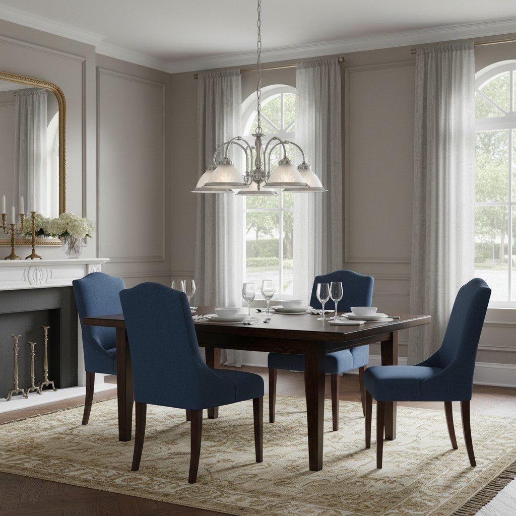 TF Vintora Ribbed Glass Pendant Light – Elegant Metal Trim for Kitchens, Dining Areas and Hallways