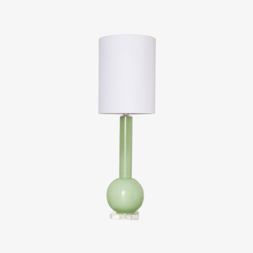 Savara Minimalist Table Lamp - Clean Glass Form with Fabric Shade for Bedrooms