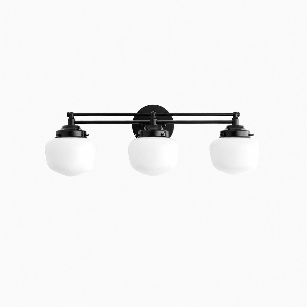 Opalume Glass Art Deco Vanity Light - Bathroom Wall Sconce with White Glass Shades
