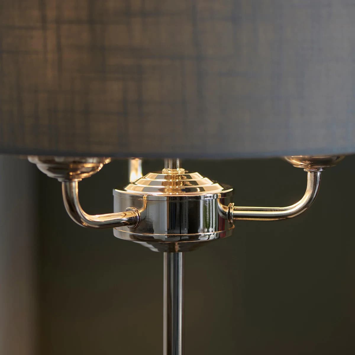 Tela 1‑Light and 3‑Light Table Lamp – Modern Linen & Metal for Bedside or Living Room