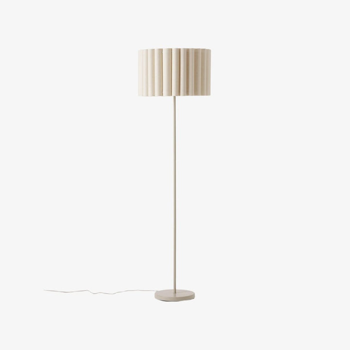 Velura Stand Floor Lamp - Beige Linen Shade and Metal Stand