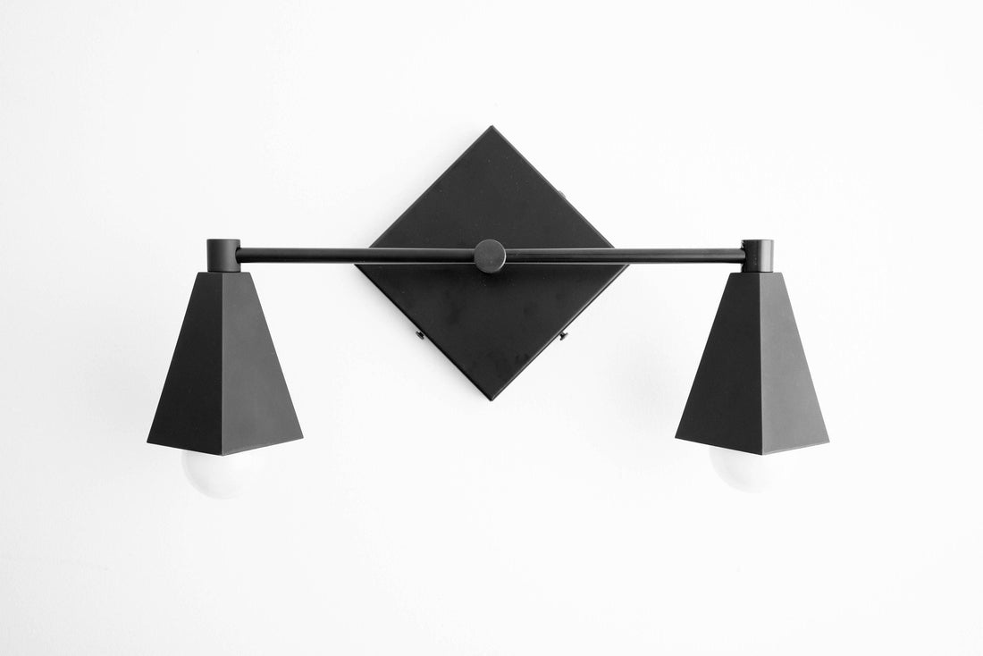 Ornato Luxe Geometric Vanity Light - Solid Brass Art Deco Bathroom Lighting