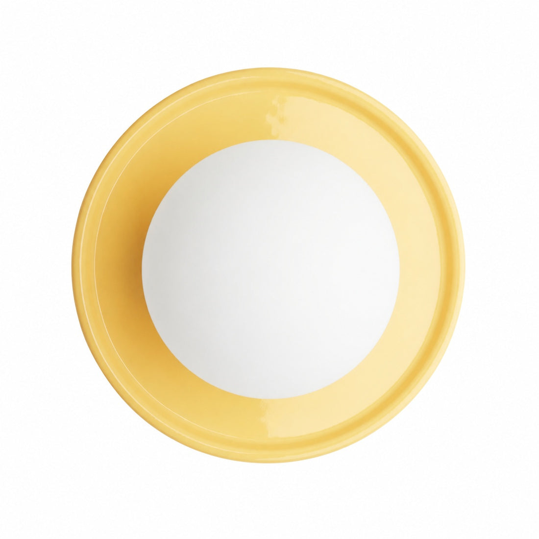 Solna Round Glass Wall Sconce with Ceramic Base—Minimalist Lighting for Bedroom or Hallway