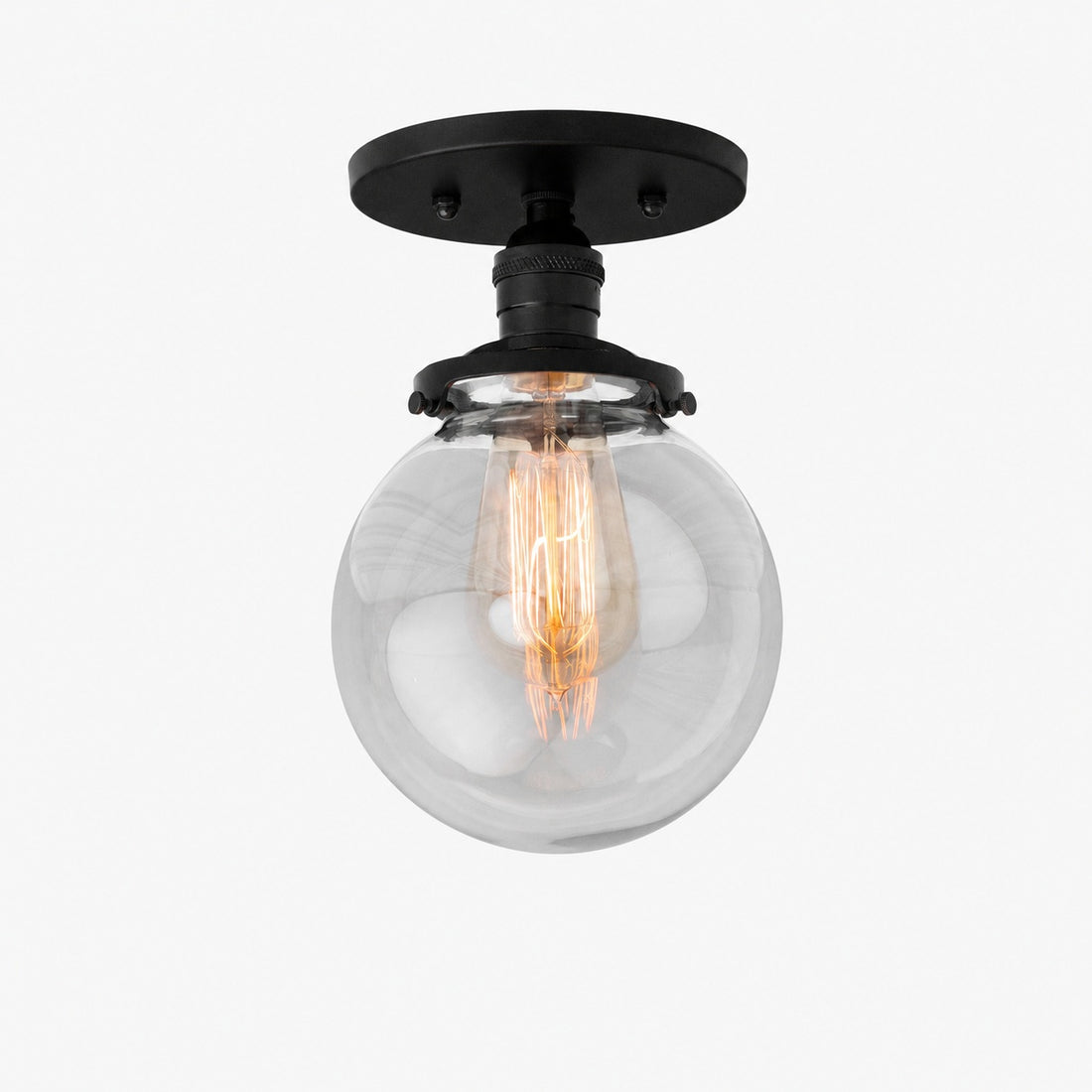 Glorica Glass Retro Globe Ceiling Light - Vintage Industrial Home Lighting
